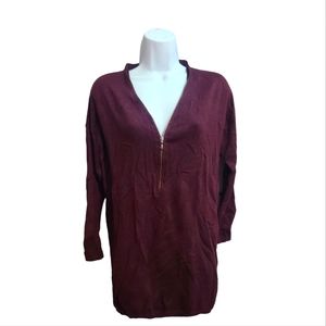 Trouvé Burgundy Half Zip Tunic sz S